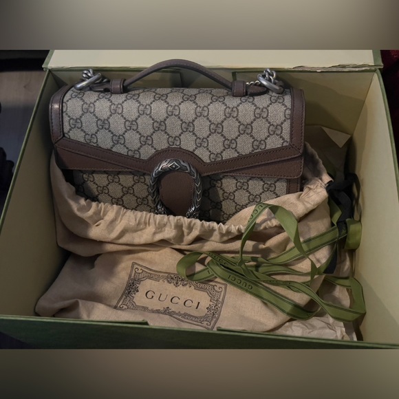 GUCCI DIONYSUS LIMITED EDITION BEIGE GG TOP HANDLE SHOULDER BAG - Picture 2 of 16